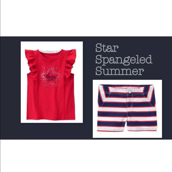 Gymboree STAR SPANGLED SUMMER Tee & Shorts - Picture 2 of 4